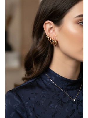 Xuping Jewelry Kadın Altın Kaplama Renkli Taşlı Çoklu Küpe