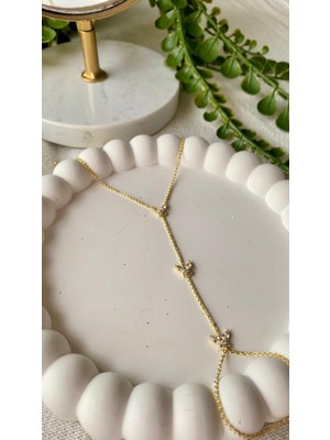 Jewelry 14K Üçlü Taşlı Kelebekler Şahmeran