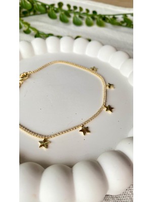Jewelry Yıldız Detaylı Ince Suyolu Halhal