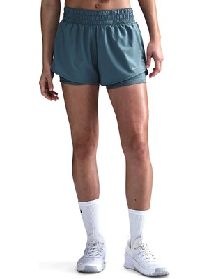 Nike Kadın Yeşil One Dri-Fit Mid-Rise 2'si 1 Arada Koşu Antrenman Şortu | DX6012-006