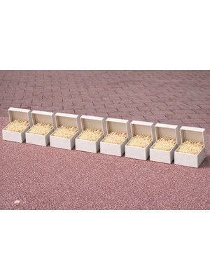 Orbak Kağıtçılık Beyaz Karton Takı Kutusu 9,5x9,5x2 cm – Kapaklı Model | 10 Adet + Ekru Kırpık Kağıtlı