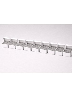 Orbak Kağıtçılık Beyaz Karton Takı Kutusu 9,5x9,5x2 cm – Kapaklı Model | 10 Adet + Gri Kırpık Kağıtlı