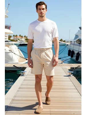 Benerly Erkek Şort Regular Fit Düz Desen Normal Bel Örme Kumaş Kısa Paça 2li Paket Günlük Kullanım