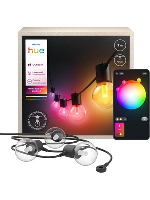 Philips Hue Festavia Globe - Dış Mekan Sıralı Işıklar 7 Metre 10 Ampul