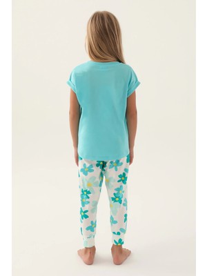 Modadua Roly Poly 3394-2 Kız Çocuk Çiçekli Kısa Kol Pijama Takım