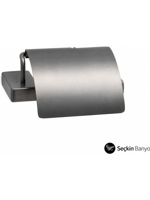 System Banyo Aksesuarları  Flat Kapaklı Tuvalet Kağıtlığı Füme SATEN(BA1019 010 Bbn)