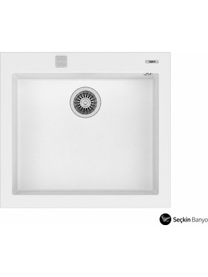 Teka  Square 55*48 Tek Göz Granit Evye Beyaz (115230009)