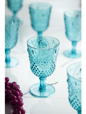 Küçük Hazine Akrilik Aquamarin Tekli Kadeh & Su Meşrubat Kahve Yanı Bardağı 450 ml ( Cam Değildir )
