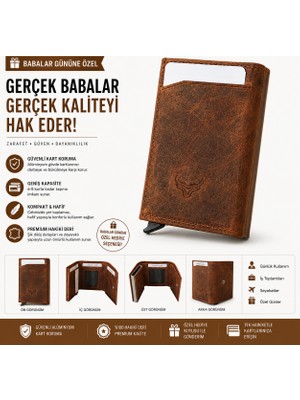 Big Store Gerçek Deri Eskitme Mekanizmalı Rfıd Korumalı Erkek Kartlık Cüzdan