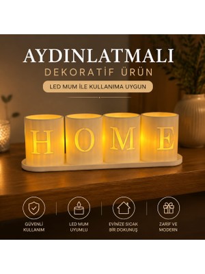 Raintech Home Yazılı LED Gece Lambası Dekoratif Masa Lambası | Ortam Işığı | Modern Ev Dekoru