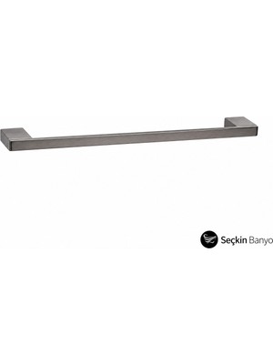 System Banyo Aksesuarları  Flat Uzun Havluluk Saten Füme 43 cm (BA1019 004 Bbn)