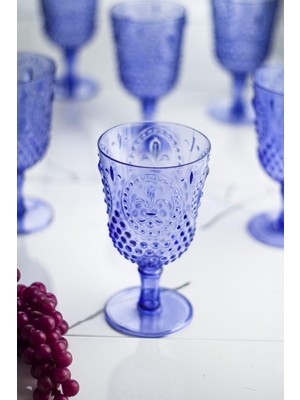 Küçük Hazine Akrilik Mavi Tekli Kadeh & Su Meşrubat Kahve Yanı Bardağı 450 ml ( Cam Değildir )