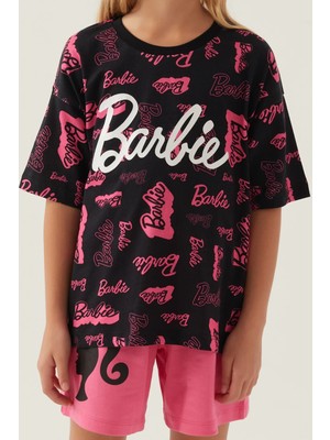 Modadua Barbie L1705-G Kız Çocuk Şort  Pijama Takımı