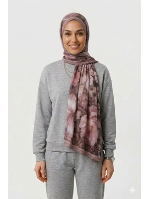 Ang-Scarf 75 x 180 Rose Renk Rustic Desen Neo Crash Şal Ağırlık Yapmaz - Ütü İstemez - Dört Mevsim Kullanıma Uygun - Kayma Yapmaz