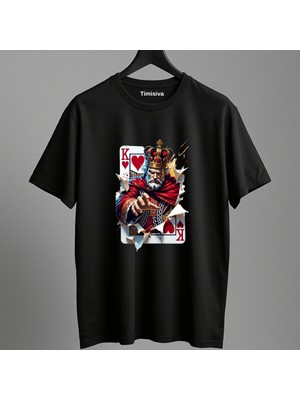 Timisiva Karopapaz Erkek Kadın Premium Tişört %100 Pamuk Oversize Basic Günlük Şık T-Shirt