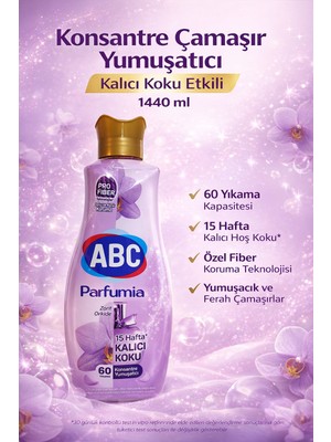 Konsantre Çamaşır Yumuşatıcı Kalıcı Koku Etkili Zarif Çiçek Kokulu 60 Yıkama 1440 ml