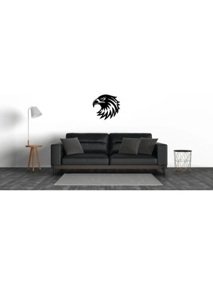 Kartal Figürü Duvar Modern Ahşap Tablo Dekor Siyah Renk 25 Cm.