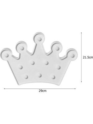 Hereveoyuncak 3D Dekoratif Pilli Kraliçe Tacı Model LED Masa Vee Gece Lambası