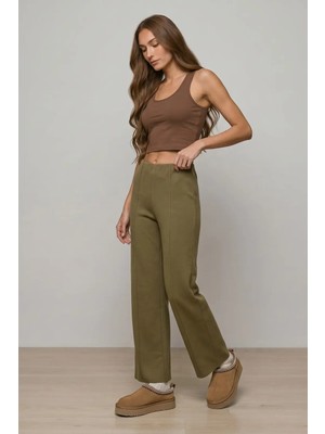 Passion Moda Evi Günlük Pamuklu Esnek Bel Wideleg Pantolon