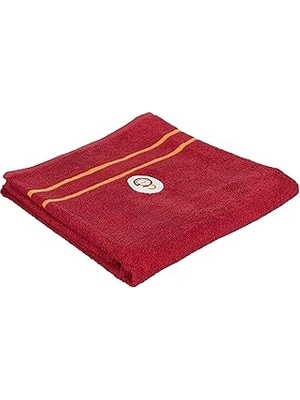 Uravas Store Galatasaray Lisanslı Arma BASKILI%100 Pamuk Banyo Havlusu, Kırmızı, 90X150 cm
