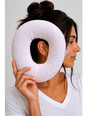 Moonzy Minimalist & Cozy Piercing Yastığı – Damla Model , Pamuk Kumaş Ağrıyan Kulak Için Yastık, Seyahat Boy