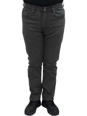 Hacker Fistan Store Erkek Yeşil Yüksek Bel Rahat Kesim Boru Paça Büyük Beden Jean Pantolon
