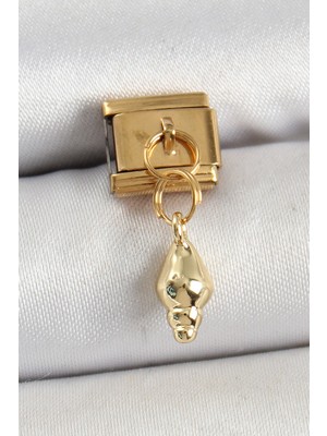 Tgzm 316L Çelik Sallantılı Deniz Kabuğu Model Gold Renk Nomination Charm 5886 - TG0012-2QM3M3