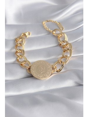 Tgzm 316L Çelik Gold Renk Tam Altın Model Samanyolu Kadın Bileklik 5886 - TG0012-2QEVN4