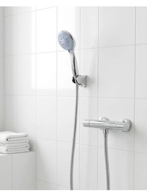 Lowell Home 4 Kademeli Mavi Duş Seti El Duşu Başlığı Spiral Hortum ve Duvar Askısı - LO0029-5YY4H0