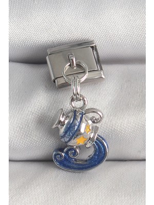Lowell Home 316L Çelik Gümüş Renk Sallantı Kova Burç Model Nomination Charm 5886 - LO0029-5Z7V71