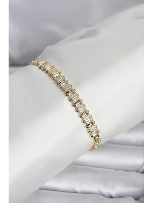 Tgzm Xuping Model Zirkon Taşlı Gold Renk Kadın Bileklik 5886 - TG0012-2QNRP1