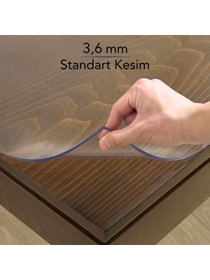 Overdal 3,6 mm Şeffaf Kalın Pvc Masa Örtüsü Kaymaz Silinebilir Masa Koruyucu