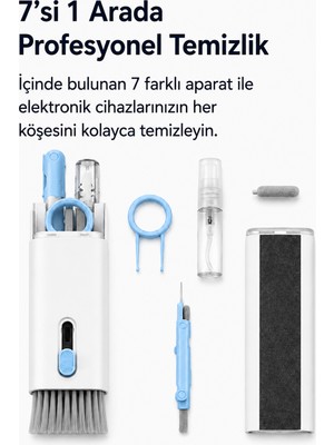 Deyhome Çok Fonksiyonlu Elektronik Temizlik Kiti  Klavye • Tablet • Bilgisayar • Kulaklık • Tv • Telefon Uyumlu 7 Aparatlı Detay Temizlik Seti