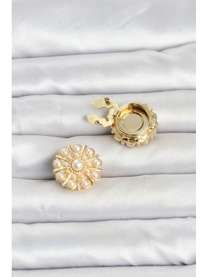 Callerrons Accessories Vintage Model Gold Renk Düğme Veya Manşet Broşu - EBJ260516W42333