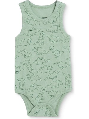 Hellobaby Erkek Bebek Body Hayvan Baskılı Çıtçıtlı Bisiklet Yaka Short Sleeve