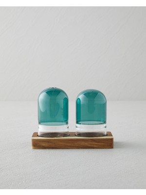 English Home Octaviana Akasya-Cam 2'li Tuzluk - Biberlik 4,5x8cm Yeşil
