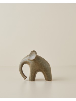 English Home Modern Elephant Seramik Dekoratif Obje 15x13 cm Kahverengi