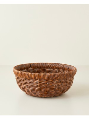 Kahverengi English Home Roselle Plastik Rattan Sunumluk 26x10,5 cm Estetik ve Fonksiyonel