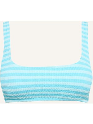 DeFacto Regular Fıt Kırışık Dokulu Turkuaz Bikini ÜSTÜ G3999AX26SM
