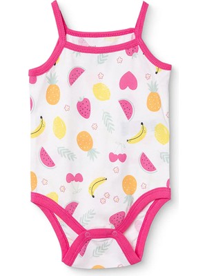 Hellobaby Kız Bebek Body Çıtçıtlı Bisiklet Yaka Kısa Kol