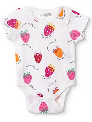 Hellobaby Kız Bebek Body Çıtçıtlı Çıtçıtlı Yaka Kısa Kol