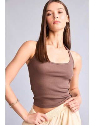 DeFacto Fitted Halter Yaka Fitilli Kaşkorse Atlet H8088AX26SM
