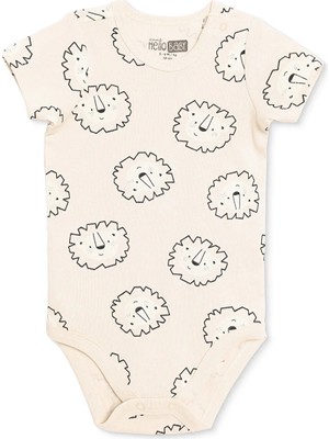 Hellobaby Erkek Bebek Body Hayvan Baskılı Çıtçıtlı Çıtçıtlı Yaka Kısa Kol