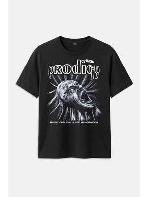 Kendim Seçtim Siyah Tişört The Prodigy Electronic Punk Rave Techno Music Edm Basklı Unisex Regular