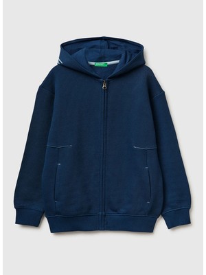 United Colors Of Benetton Lacivert Erkek Çocuk Baskılı Sweatshirt 30DSC505V