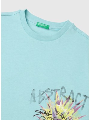 United Colors Of Benetton Yeşil Erkek Çocuk Baskılı T-Shirt 3I1XC10TY