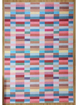 Pera Halı Modern Renkli Blok Desenli Geometrik Halı - 12439OU