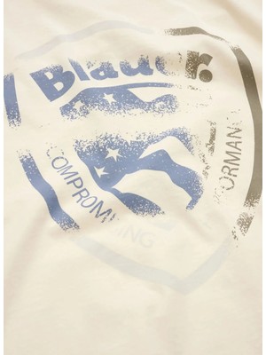 Blauer Beyaz Erkek Regular Fit Logo Baskılı T-Shirt 26SBLUH02311-102 Howland