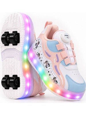 Rocky Sport Nils Kız Çocuk Patenli Ayakkabı, Işıklı Rahat Pembe Spor ve Günlük Ayakkabı&sneaker | Yeni Model Tarz Patenli Tekerlekli Ayakkabı