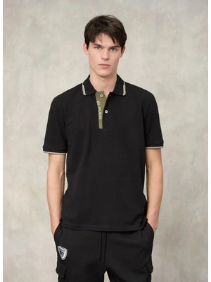 Blauer Siyah Erkek Regular Fit Yazı Baskılı Polo T-Shirt 26SBLUT02295-999 Parkson